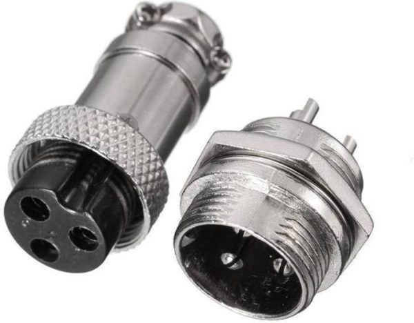 3 pin male to female shroud power connector